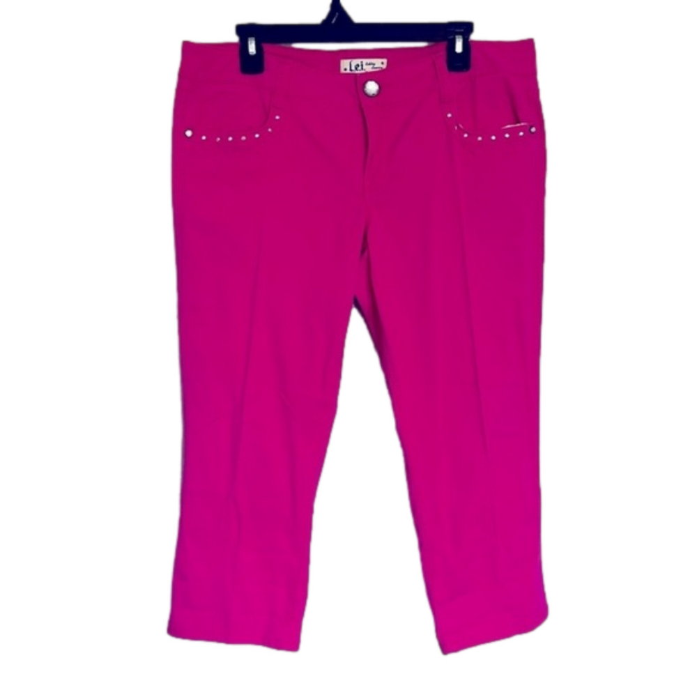 Lei Ashley Low Rise Capri Pants Juniors Pink Size 13